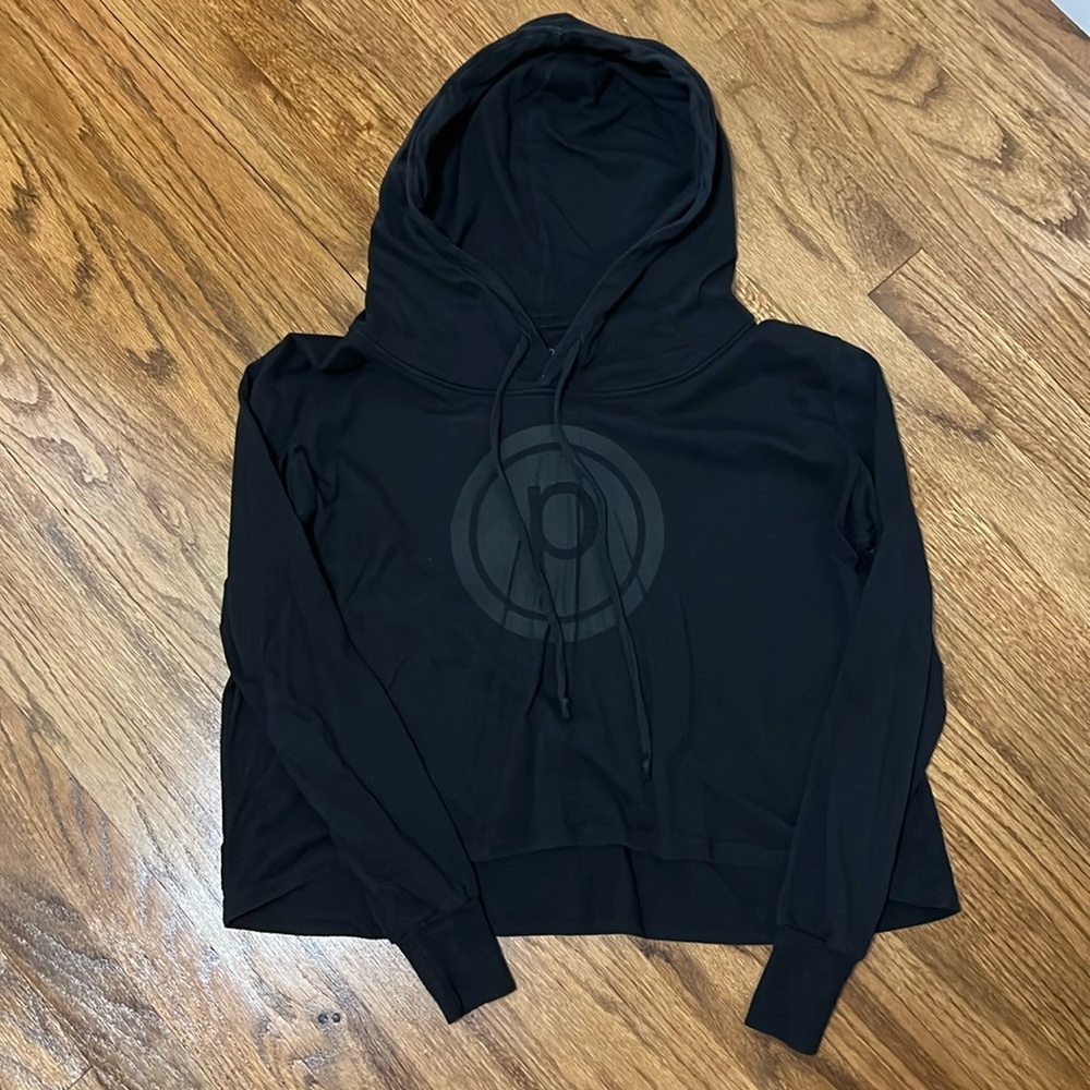 Pure Barre size small black lightweight hooded long sleeve